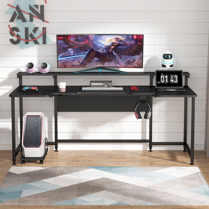 Tribesigns U Shaped Gaming Desk, 70.8 Inches Gamer Command Center Workstation Desk Image 1