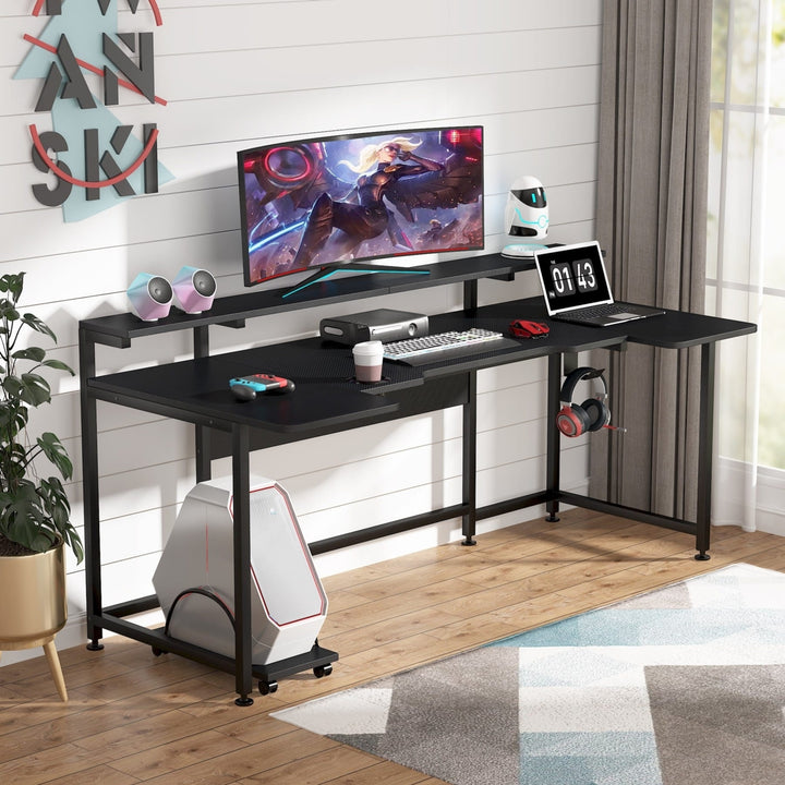 Tribesigns U Shaped Gaming Desk, 70.8 Inches Gamer Command Center Workstation Desk Image 2