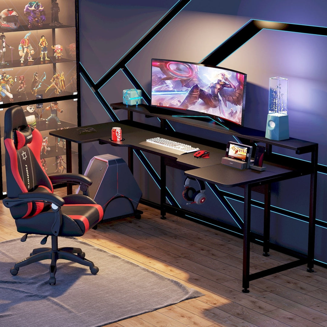 Tribesigns U Shaped Gaming Desk, 70.8 Inches Gamer Command Center Workstation Desk Image 3