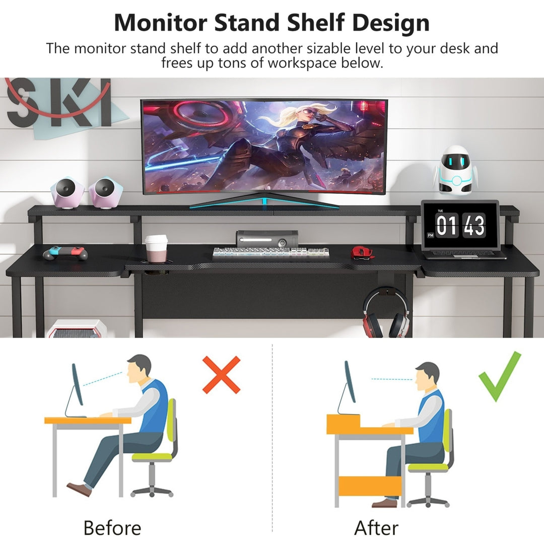 Tribesigns U Shaped Gaming Desk, 70.8 Inches Gamer Command Center Workstation Desk Image 5