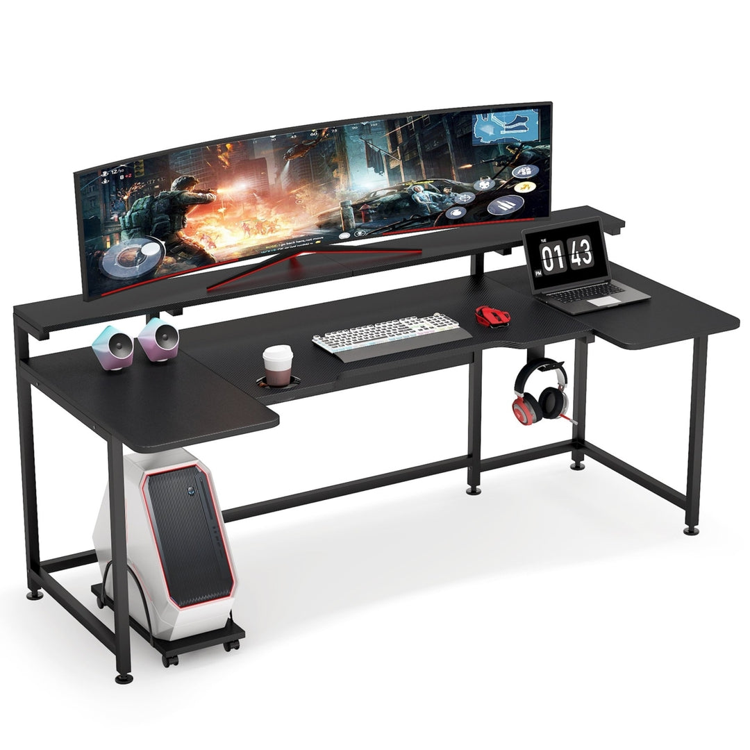 Tribesigns U Shaped Gaming Desk, 70.8 Inches Gamer Command Center Workstation Desk Image 8