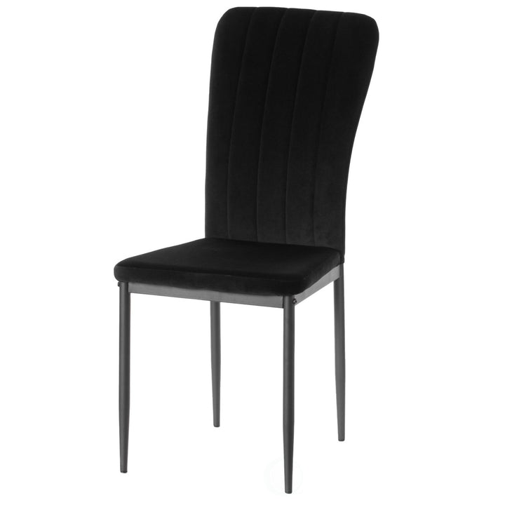 Modern Velvet Upholstered Accent Dining Chair 22x15x38 Metal Legs Easy Assembly Image 1