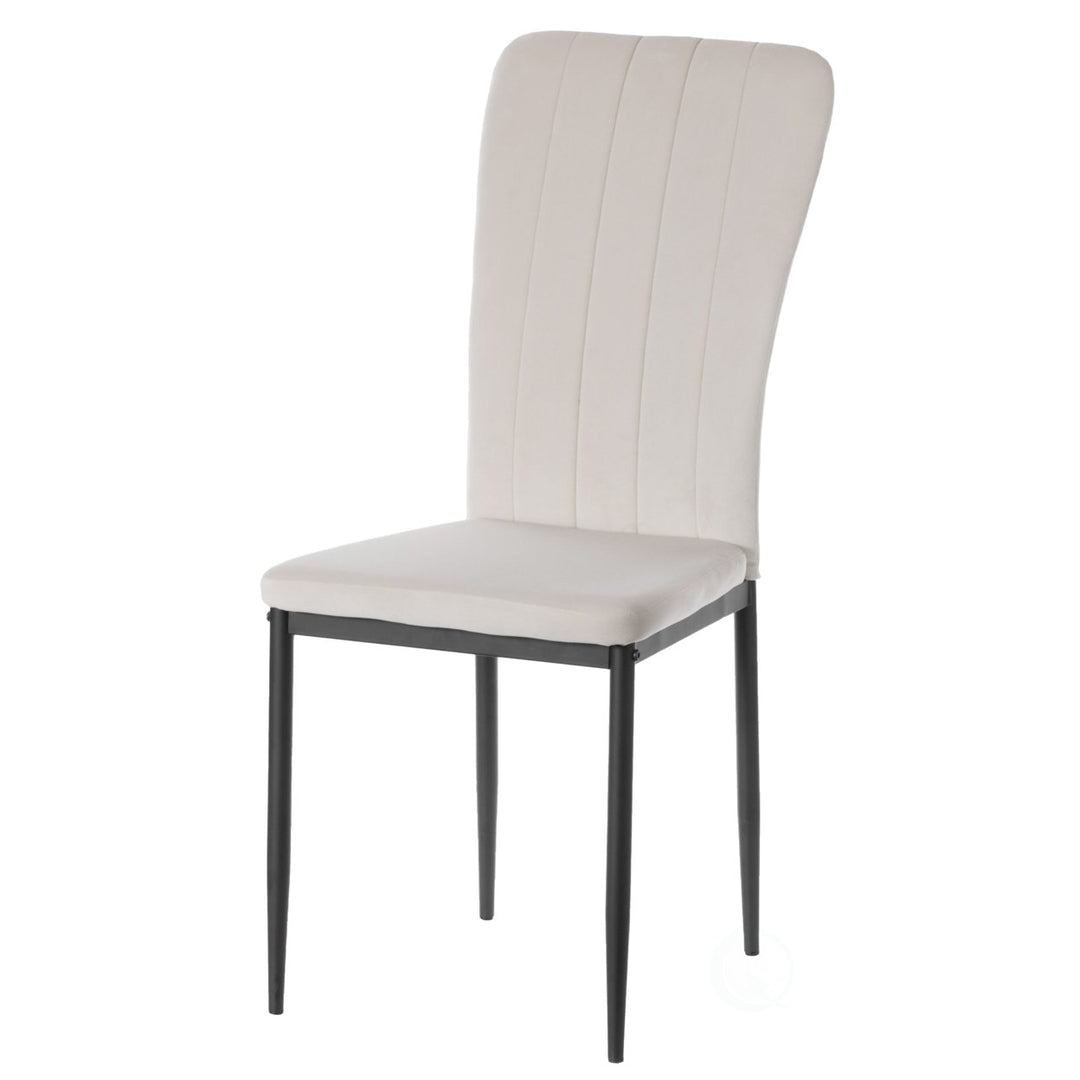 Modern Velvet Upholstered Accent Dining Chair 22x15x38 Metal Legs Easy Assembly Image 2