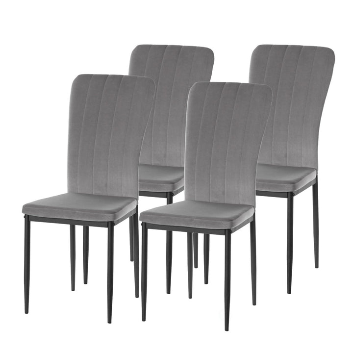 Modern Velvet Upholstered Accent Dining Chair 22x15x38 Metal Legs Easy Assembly Image 7