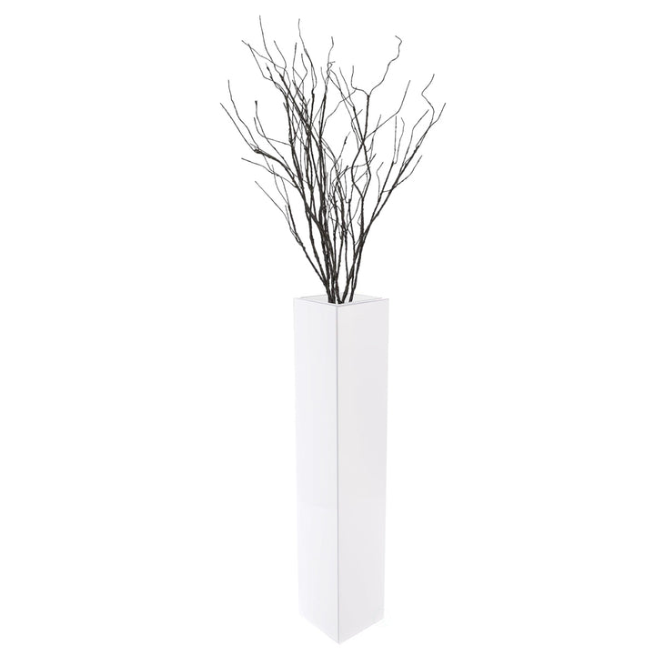 Tall Rectangular Wooden Floor Vase White Large Small Modern Image 3