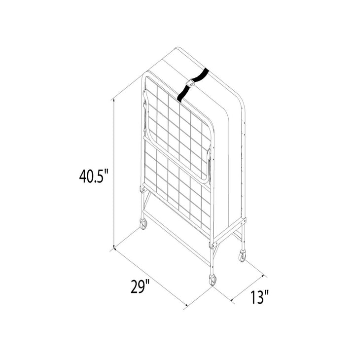 Folding Bed with Mattress - Black Image 2