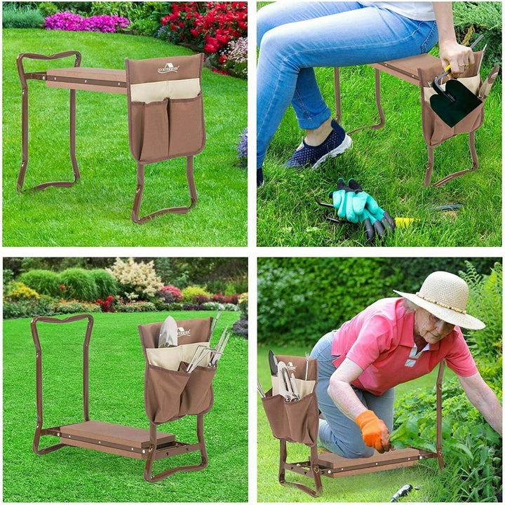 Portable Garden Kneeler w/ Tool Soft Pad Garden Seat Durable Outdoor Image 1