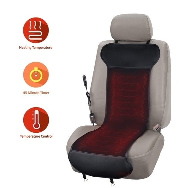 Zone Tech Car Travel Seat Cover Cushion - Premium Quality Classic Black Comfortable Seat Cushion Perfect for Cold Image 1