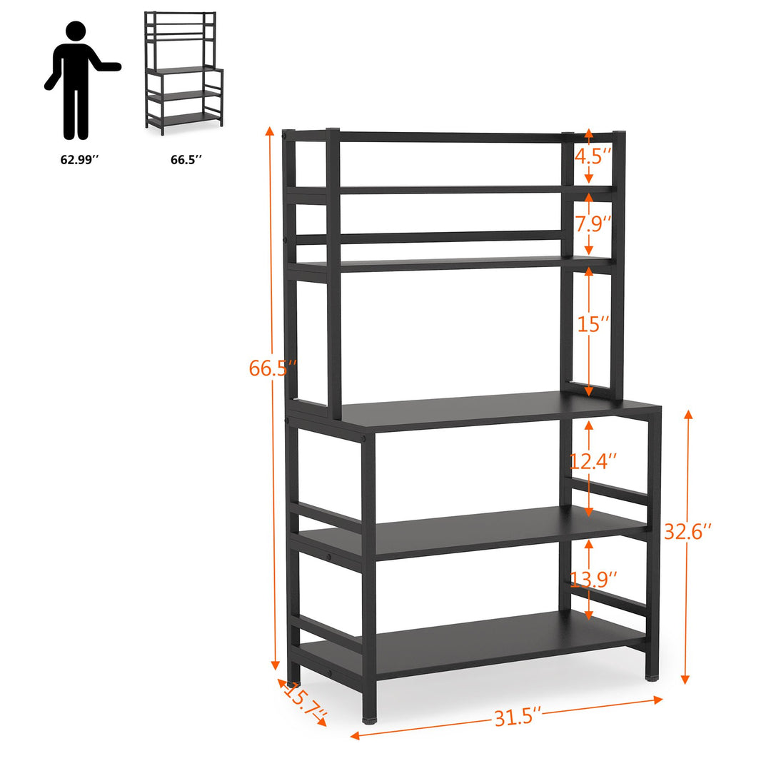 Tribesigns 5-Tier Kitchen Bakers Rack with Hutch, Industrial Microwave Oven Stand, Kitchen Utility Cart Storage Shelf Image 6