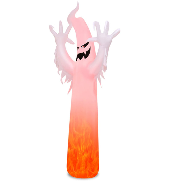 12ft Inflatable Halloween Ghost Blow Up Decoration w/ Built-in Flame Light Image 8