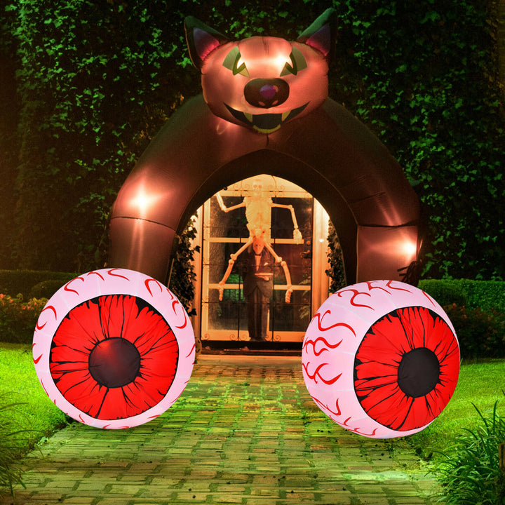 2-Pack Inflatable Halloween Eyeballs 3ft Yard Decoration w/ Built-in LED Lights Image 1