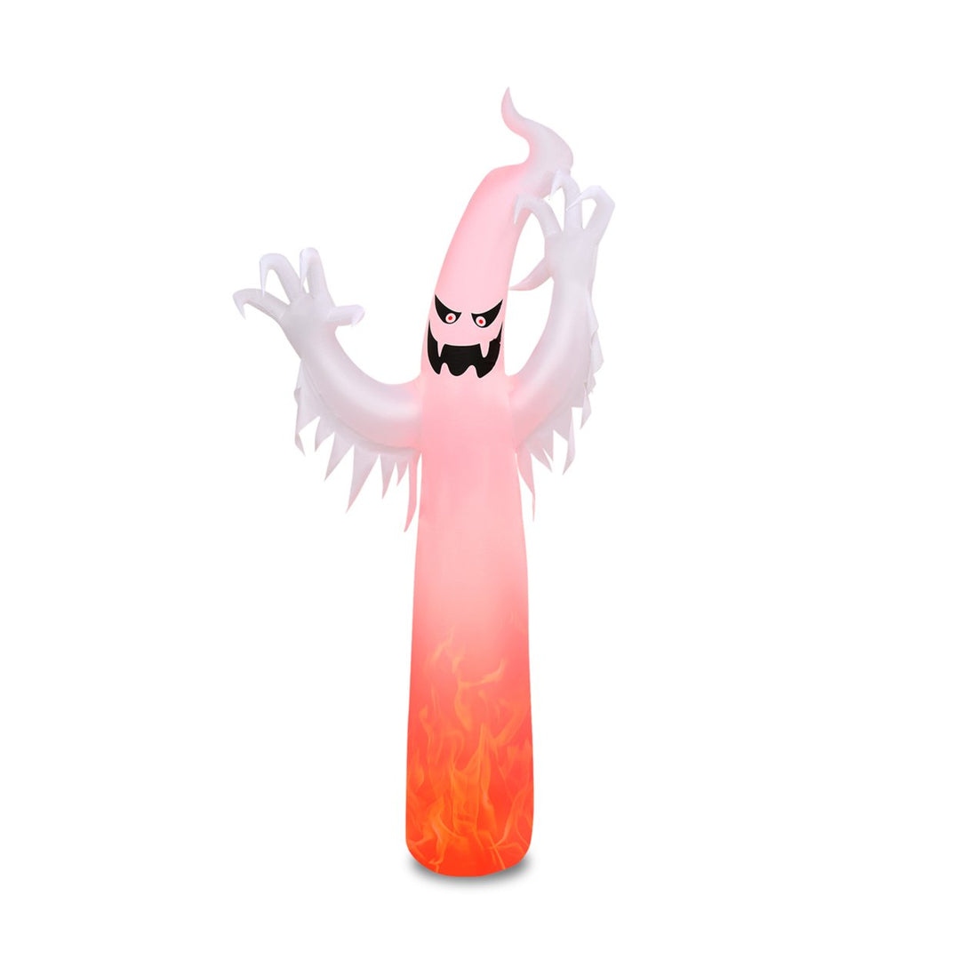 12ft Inflatable Halloween Ghost Blow Up Decoration w/ Built-in Flame Light Image 10