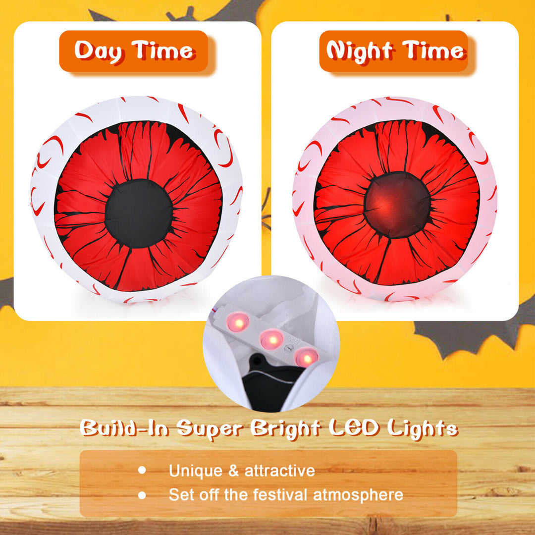 2-Pack Inflatable Halloween Eyeballs 3ft Yard Decoration w/ Built-in LED Lights Image 3