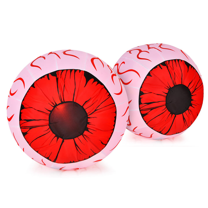 2-Pack Inflatable Halloween Eyeballs 3ft Yard Decoration w/ Built-in LED Lights Image 5