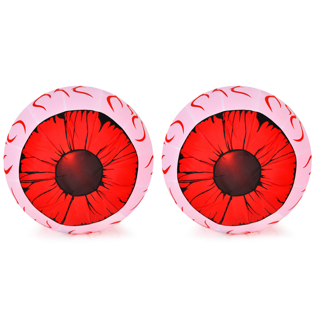 2-Pack Inflatable Halloween Eyeballs 3ft Yard Decoration w/ Built-in LED Lights Image 7