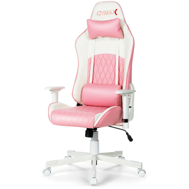 Gaming Chair Racing Style Adjustable Swivel Computer Office Chair Pink Image 10