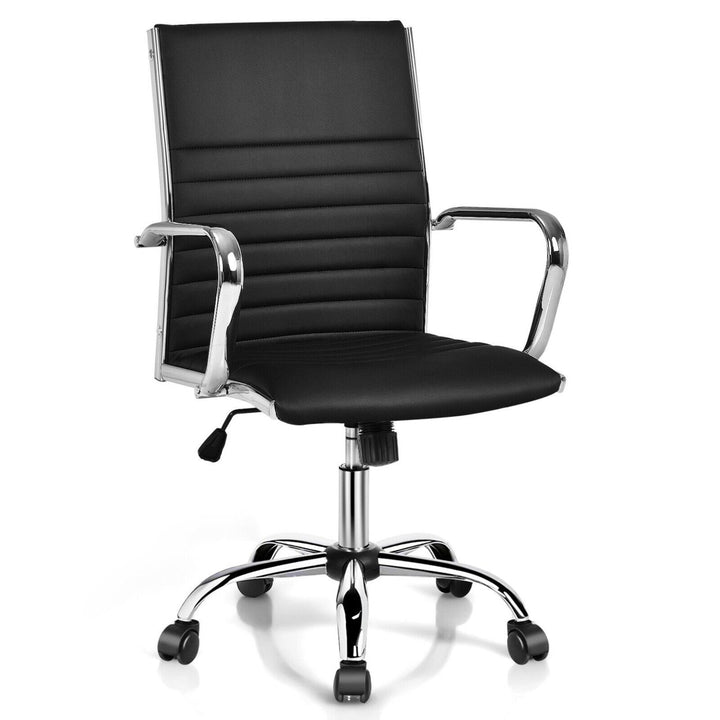 PU Leather Office Chair High Back Conference Task Chair w/Armrests Image 1