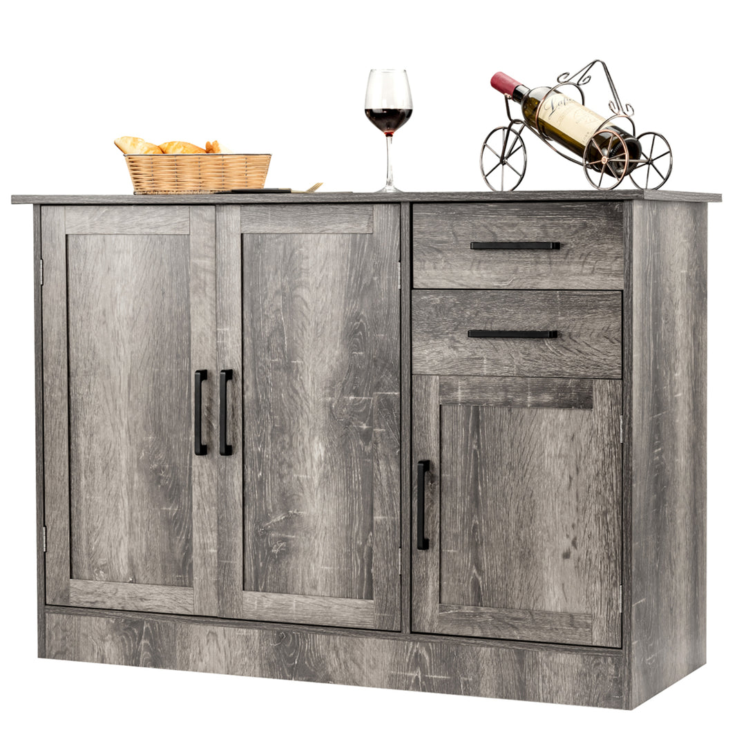 Buffet Storage Cabinet Console Table Kitchen Sideboard Drawer Grey Image 1