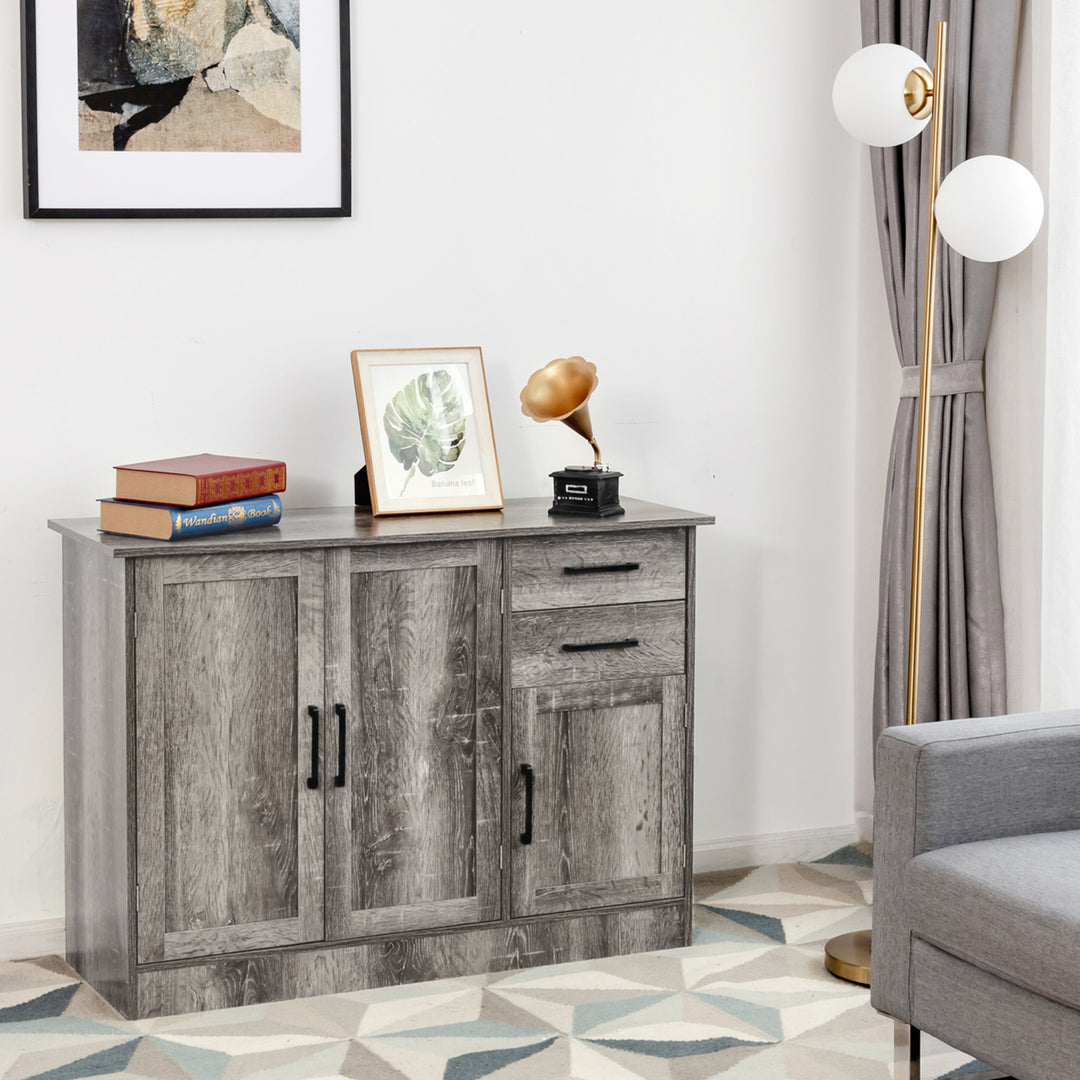 Buffet Storage Cabinet Console Table Kitchen Sideboard Drawer Grey Image 3