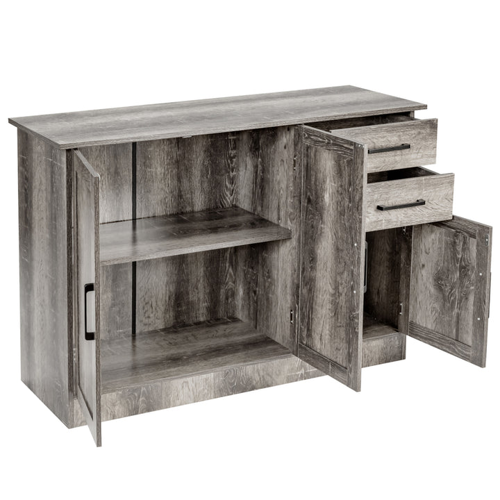 Buffet Storage Cabinet Console Table Kitchen Sideboard Drawer Grey Image 5