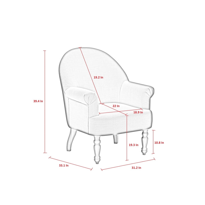 Syed Accent Chair-Upholstered-Flared arms-Curved Back Image 11