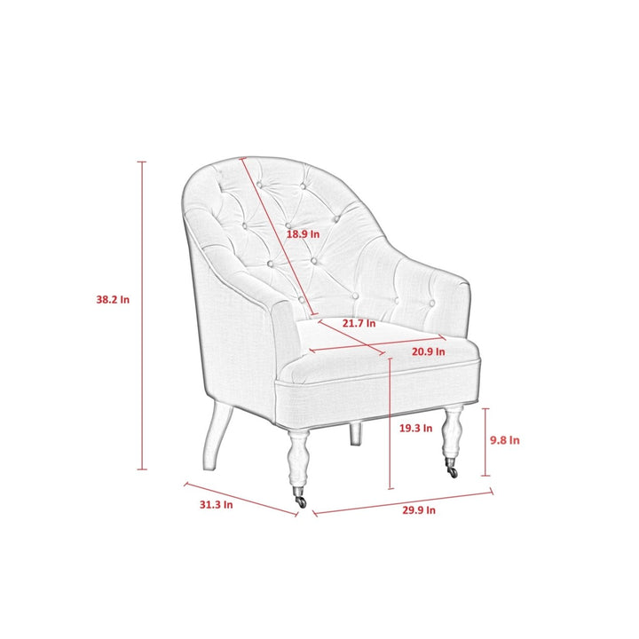 Tiago Accent Chair-Upholstered-Curved Back-Front Leg Casters Image 11