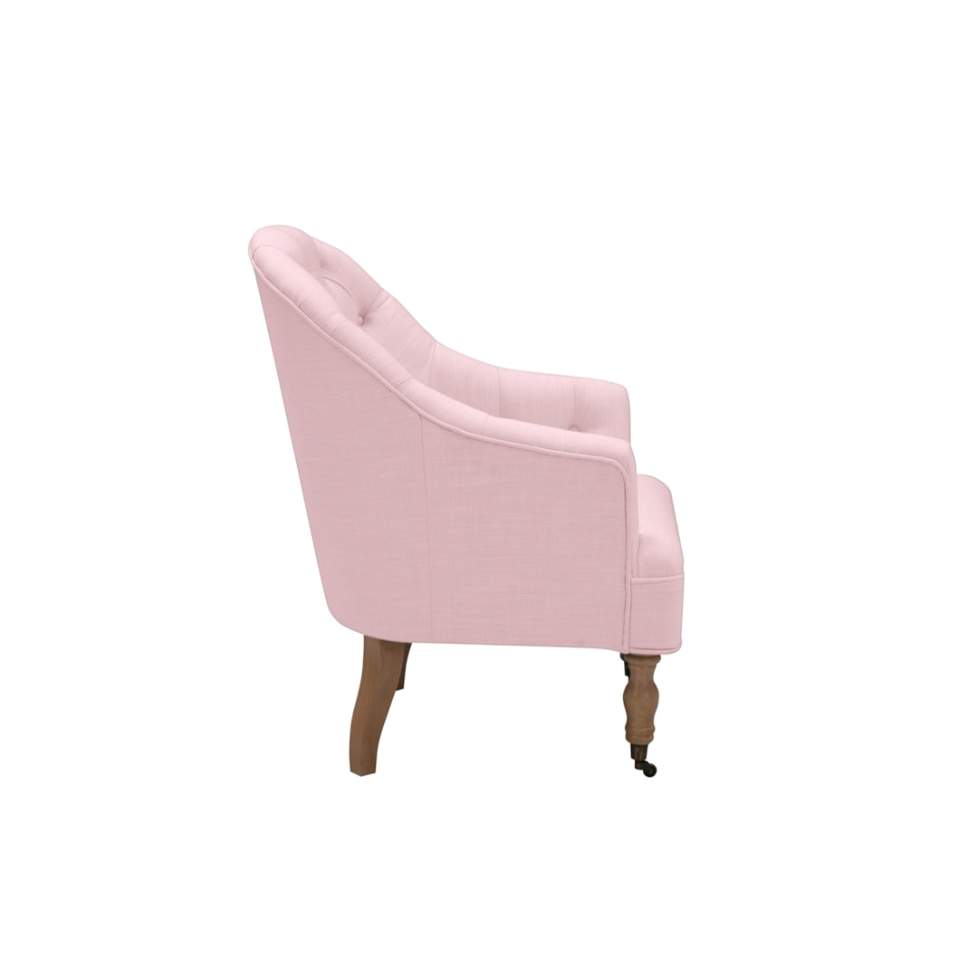 Tiago Accent Chair-Upholstered-Curved Back-Front Leg Casters Image 7