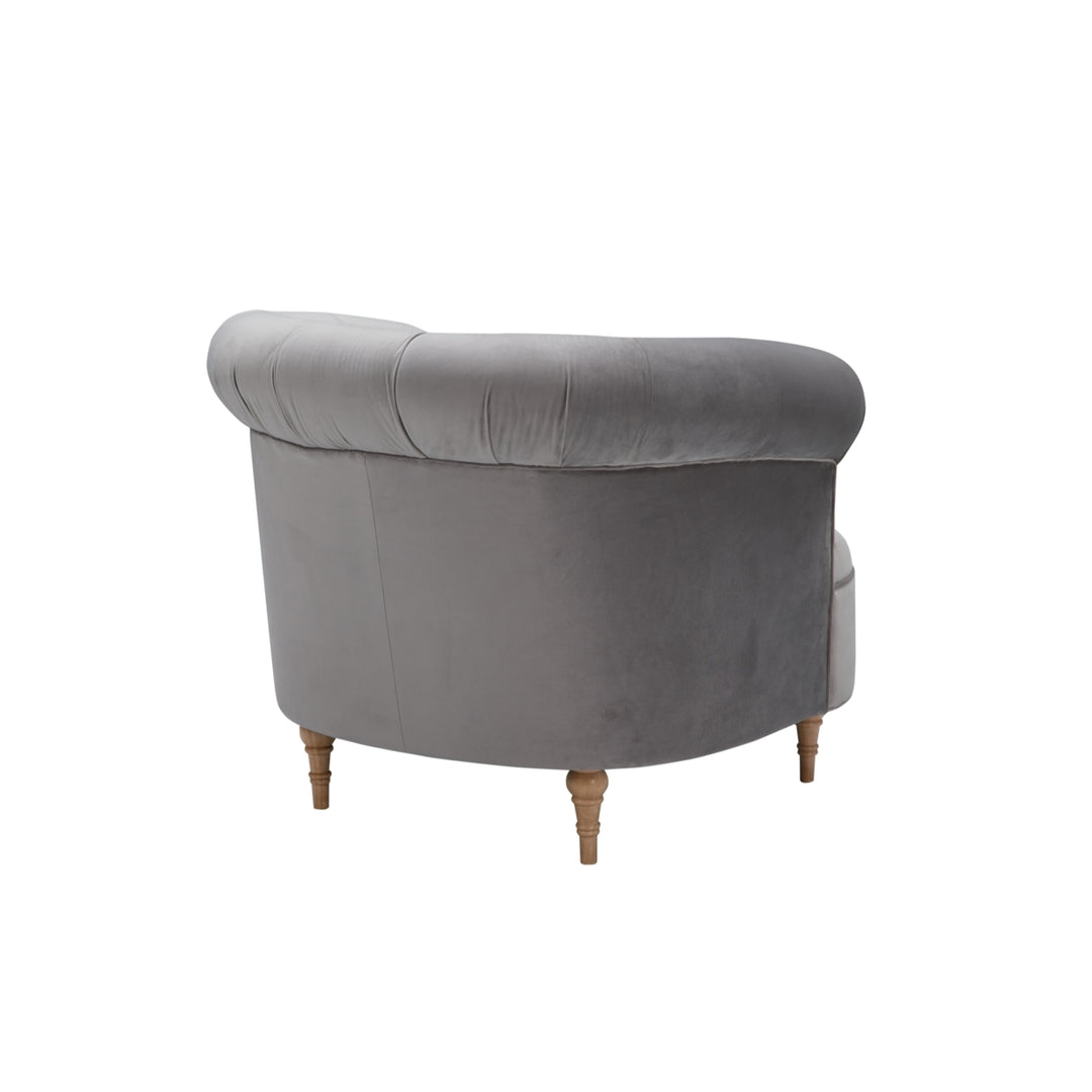 Hailie Accent Chair-Upholstered Button Tufted-Rolled Arms-Web Suspension Image 7