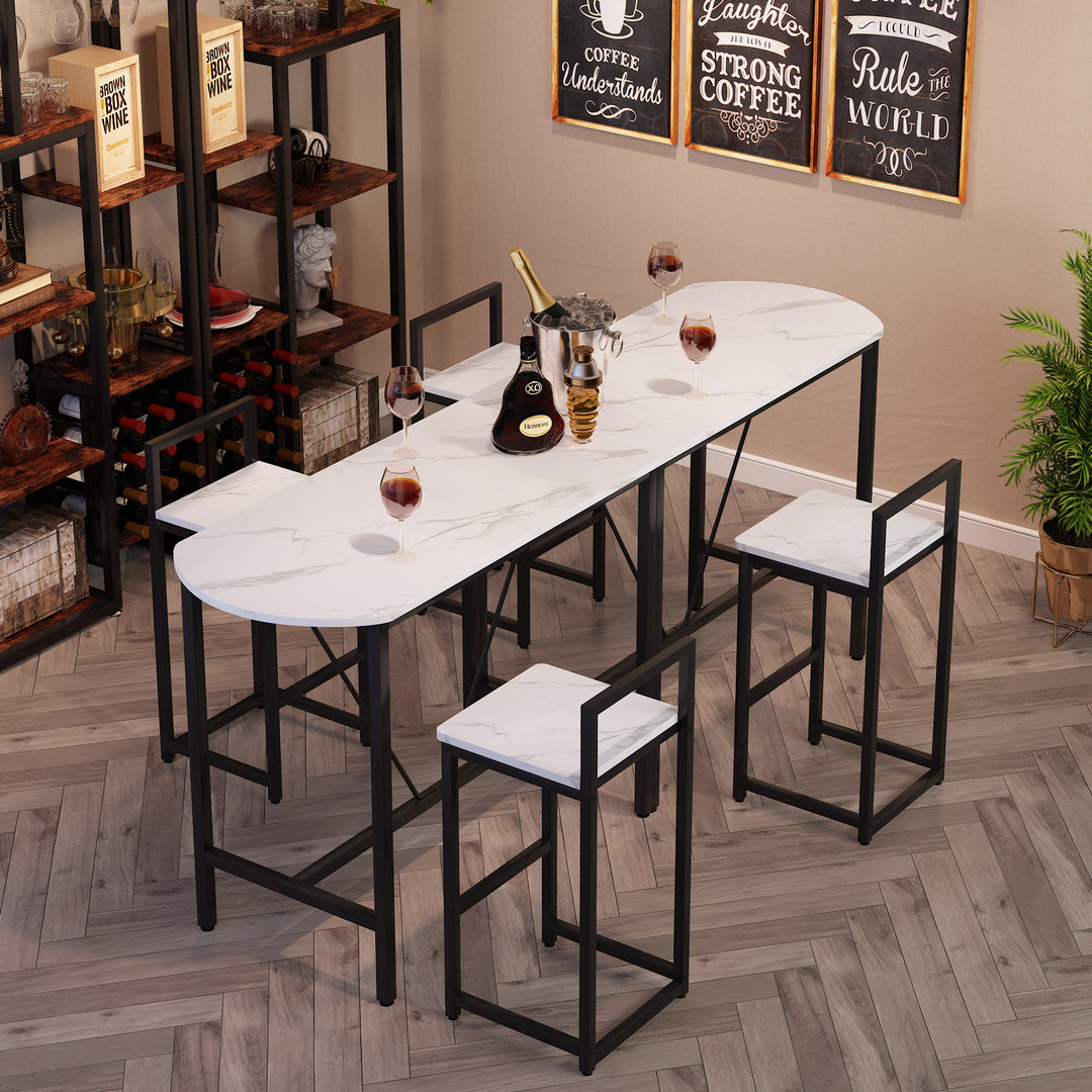 Tribesigns 3-Piece Bar Table Set, Kitchen Pub Dining Table with 2 Bar Stools, Small Space Counter Height Breakfast Table Image 3