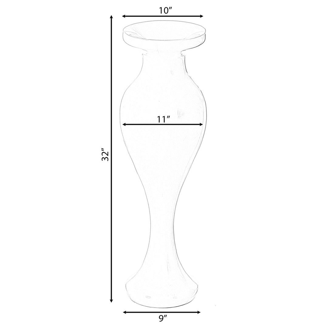 Decorative Large White Trumpet Design Modern Flower 32 Inch Tall Floor Vase - Contemporary  Accent Centerpiece for Image 4