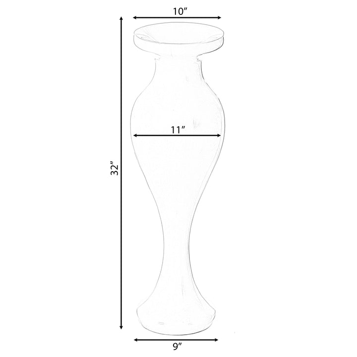 Decorative Large White Trumpet Design Modern Flower 32 Inch Tall Floor Vase - Contemporary  Accent Centerpiece for Image 4