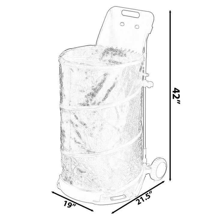 All Purpose Garden Cart Leaf Collector with Bonus Hand Leaf Rakes 19in x 21in Image 5