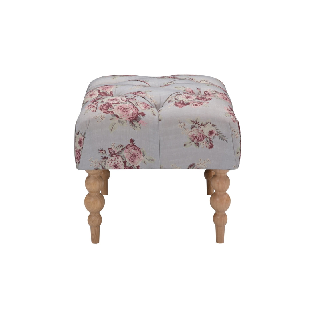 Nailah Ottoman-Upholstered-Tufted-Bun Shaped Legs Image 6