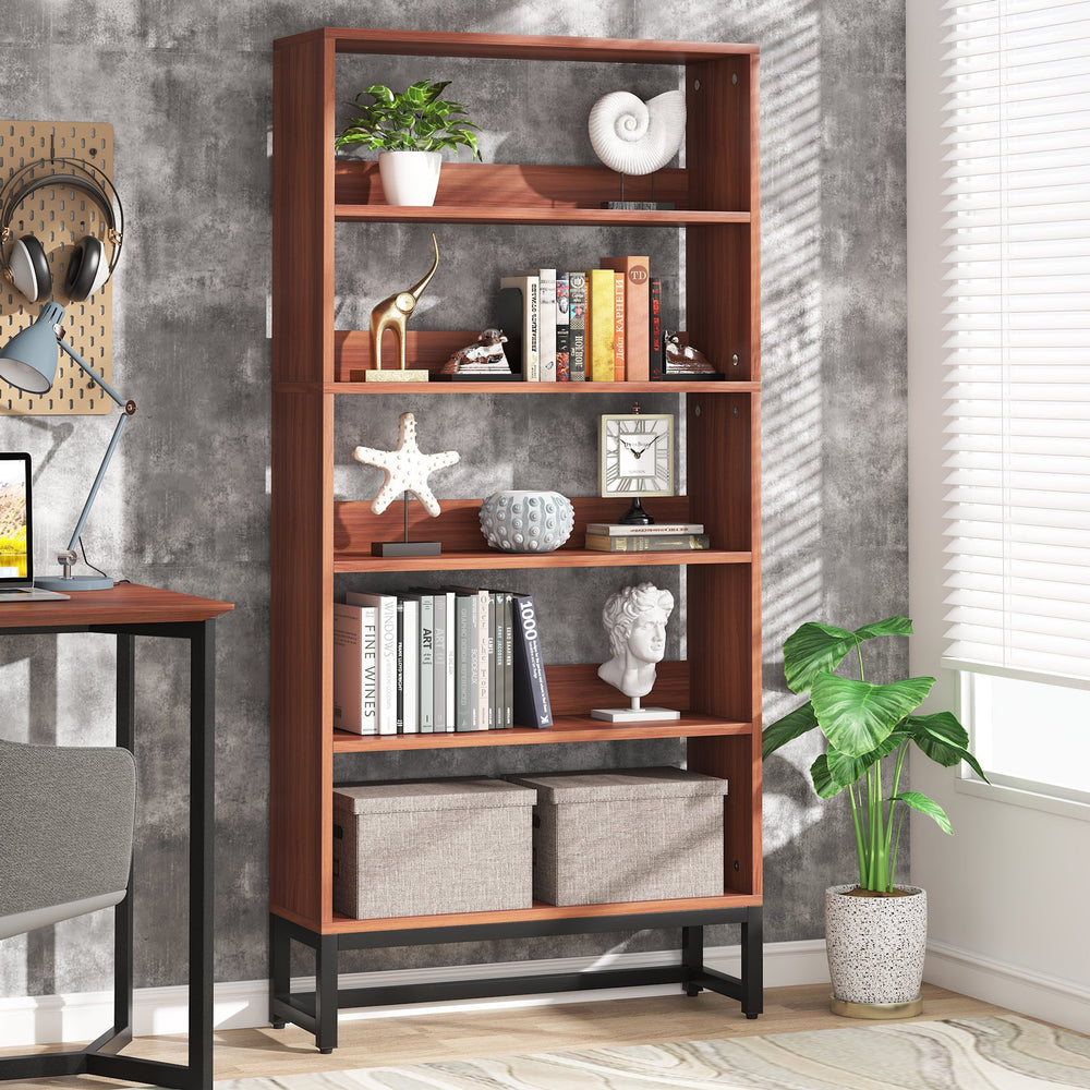 Tribesigns 70.8" Tall Bookcase 5-Tier Bookshelf Heavy Duty Free-Standing Storage Image 2