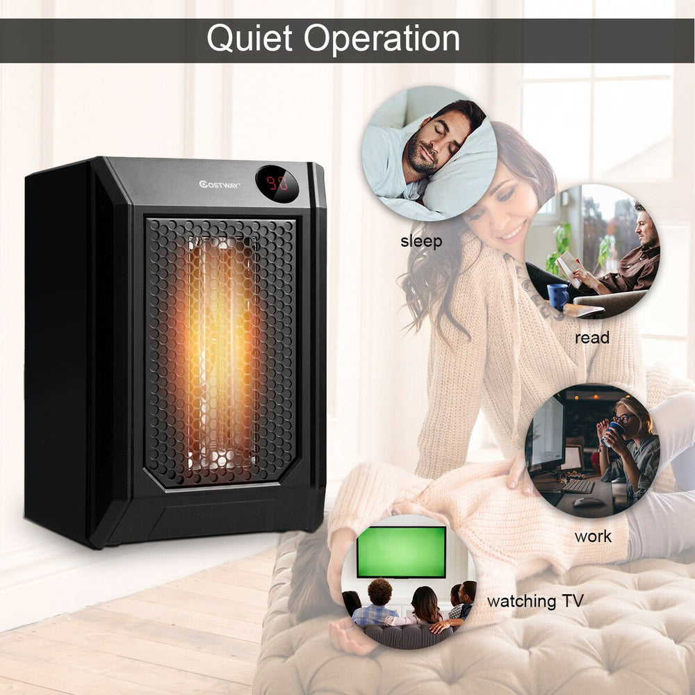 1500W Portable Electric Space Heater 12H Timer LED Remote Control Image 2