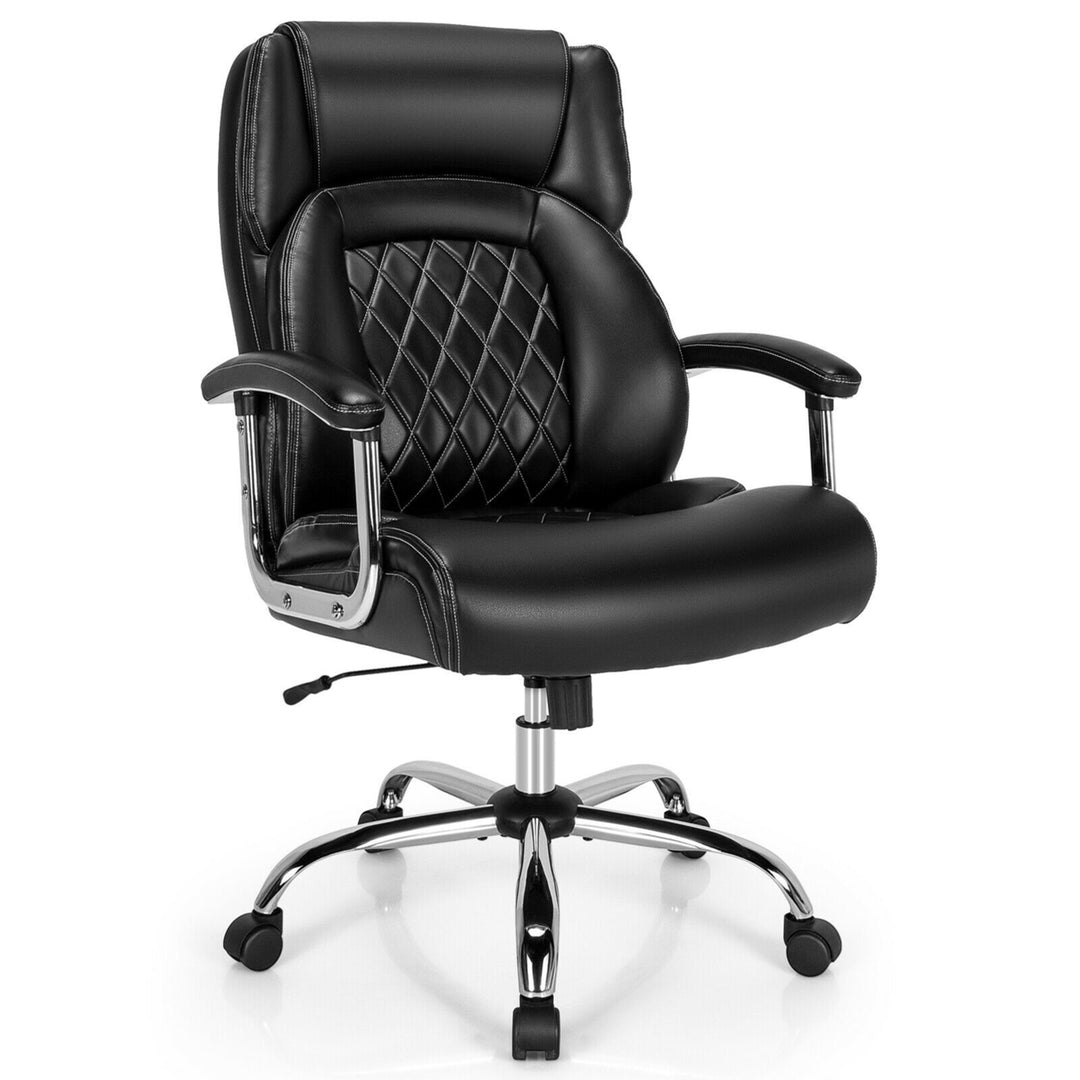 500LBS High Back Big and Tall Office Chair Adjustable Leather Task Chair Image 1