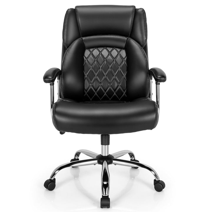 500LBS High Back Big and Tall Office Chair Adjustable Leather Task Chair Image 10