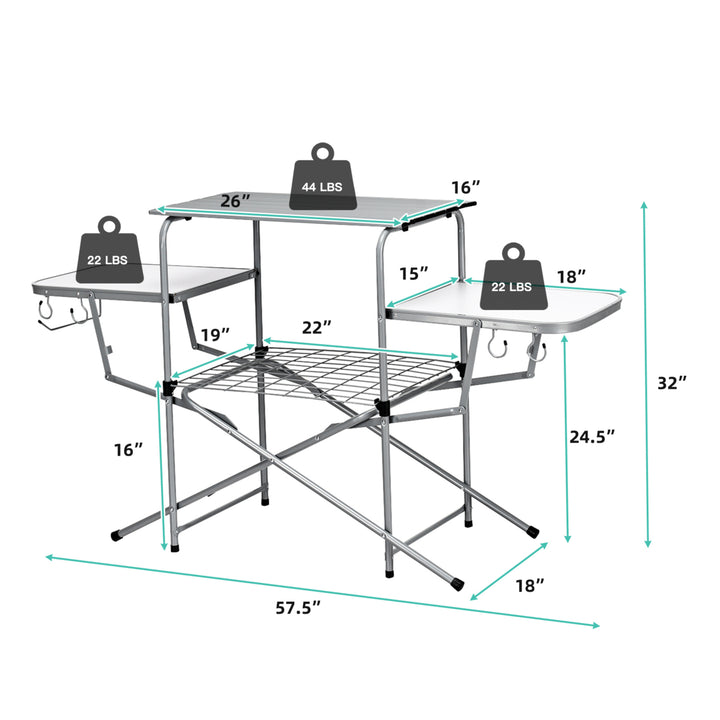 Portable Grilling Stand Folding BBQ Table Camping Table with Carrying Bag Image 3