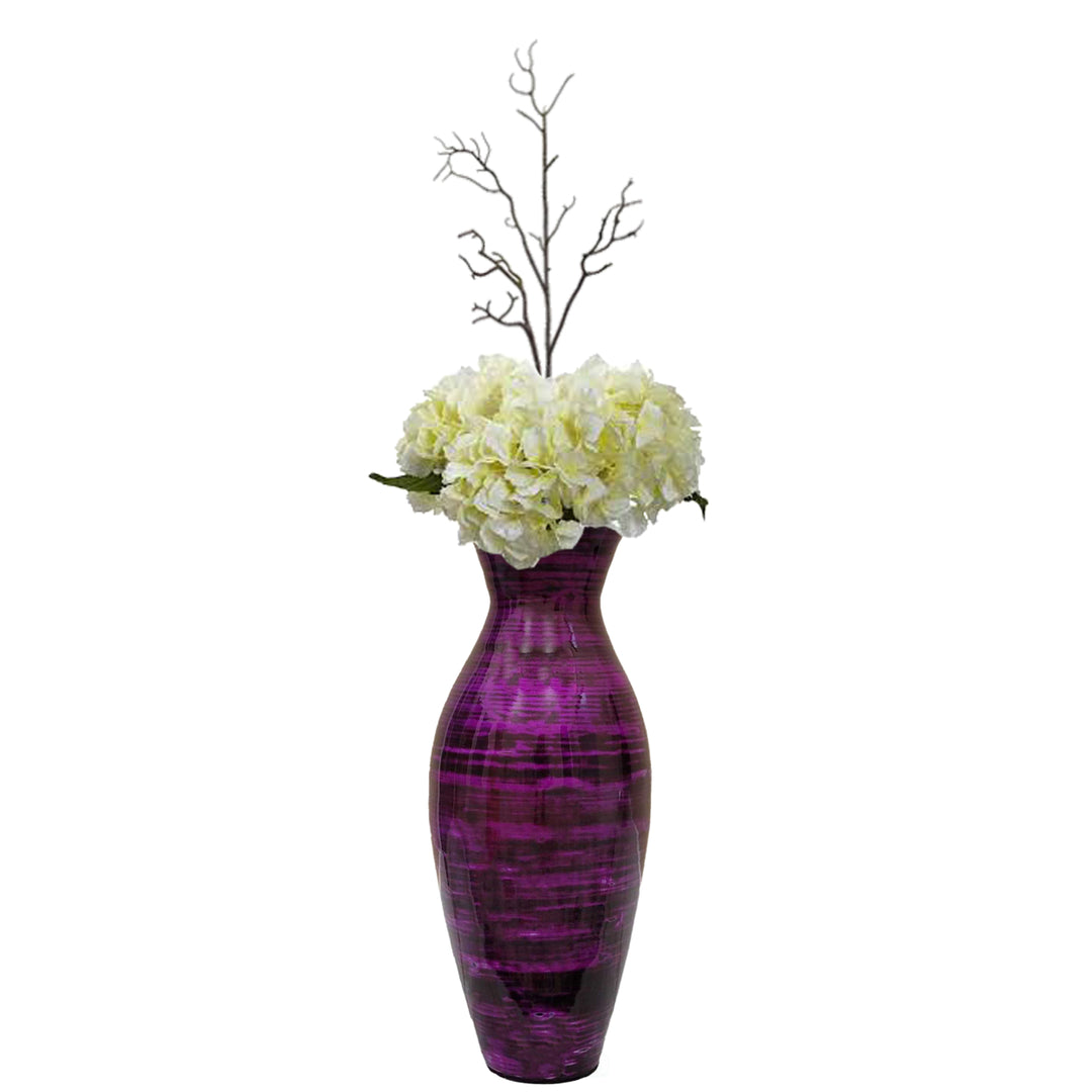 Uniquewise 20.5" Bamboo Floor Vase Modern Unique Shape for Home Decoration Image 1