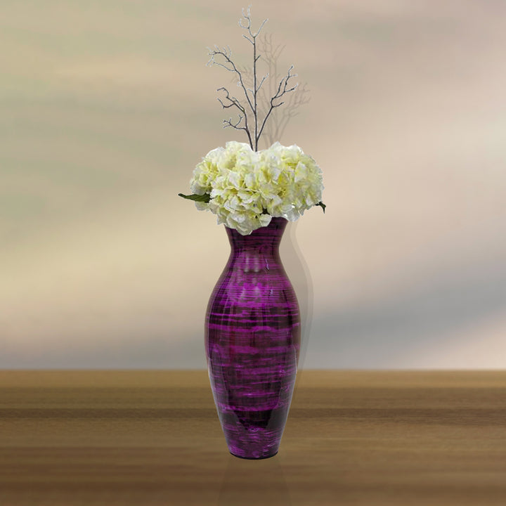 Uniquewise 20.5" Bamboo Floor Vase Modern Unique Shape for Home Decoration Image 3