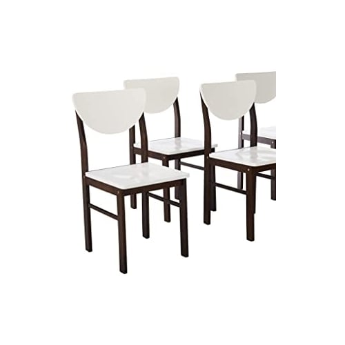 Kings Brand Furniture Dining Room Kitchen Wood Side Chair (Set of 4), Walnut/White Image 1