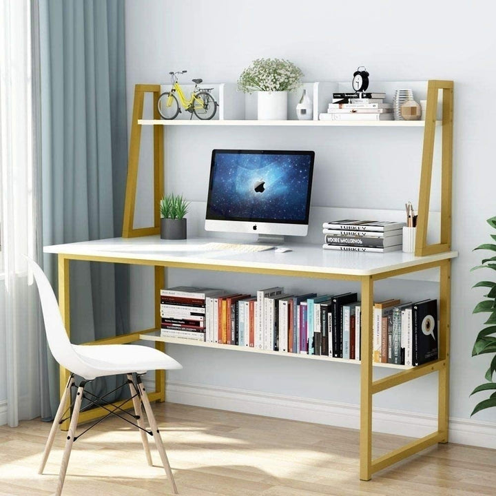 Tribesigns Computer Desk with Hutch, 47 Inches Home Office Desk with Space Saving Design with Bookshelf for Small Spaces Image 8