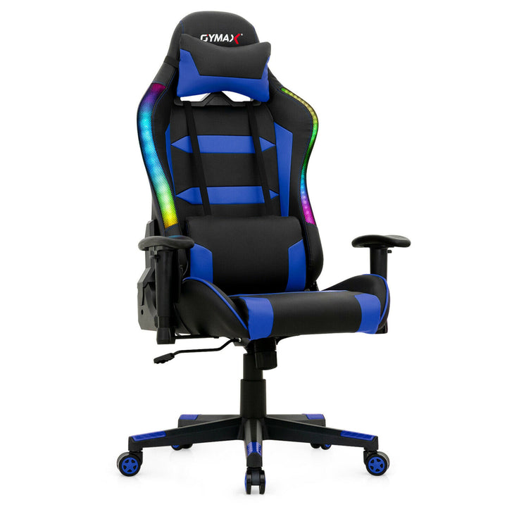 Gaming Chair Adjustable Swivel Computer Chair w/ LED Lights and Remote Image 1