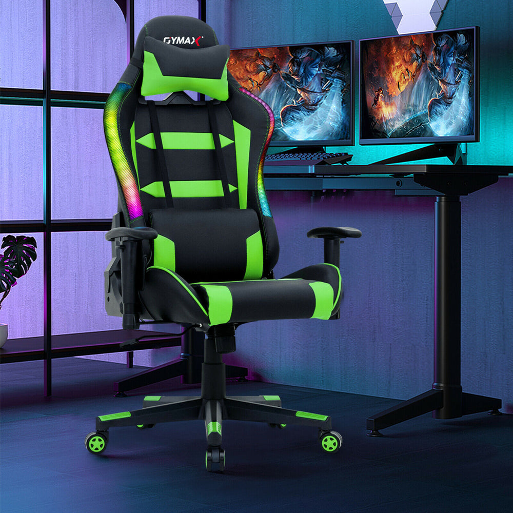 Gaming Chair Adjustable Swivel Computer Chair w/ LED Lights and Remote Image 2