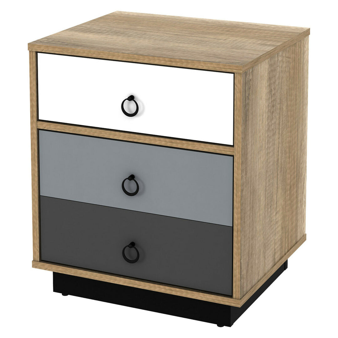 Nightstand with Drawer and Storage Cabinet Wooden Sofa Side Table End Table Image 9