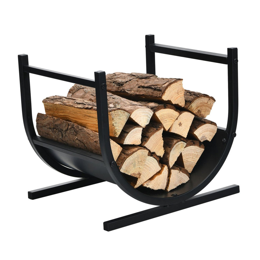 17 U-Shaped Firewood Rack Steel Fireplace Wood Storage Log Rack Holder Image 1