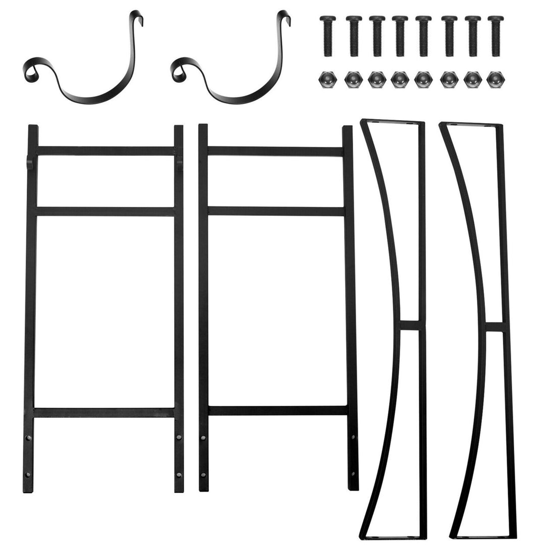 33 Firewood Rack W/ Removable Kindling Holder Steel Fireplace Wood Image 10