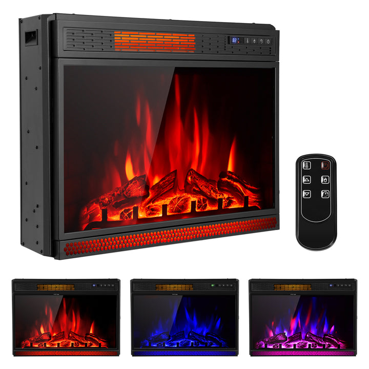 28 Electric Fireplace Recessed 900/1350W Fireplace Heater w/ Remote Control Image 1