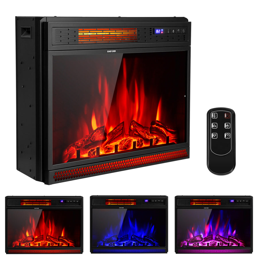 25 Electric Fireplace Recessed 900/1350W Fireplace Heater w/ Remote Control Image 1