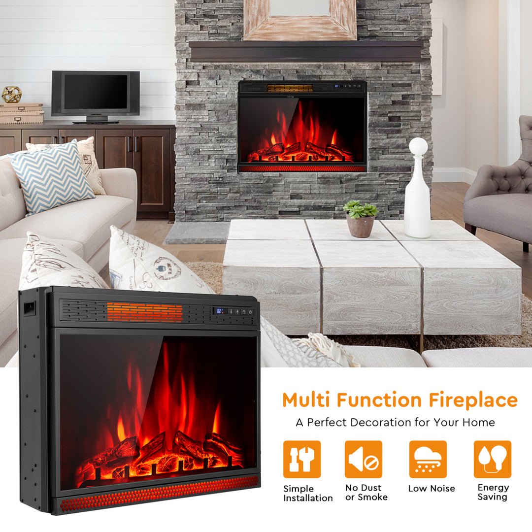 28 Electric Fireplace Recessed 900/1350W Fireplace Heater w/ Remote Control Image 6